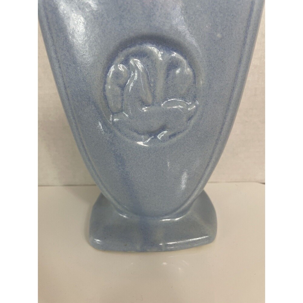 Robinson Ransbottom Vase Art Pottery Gazelle Deer Blue Ceramic 230 MCM VTG Retro - Picture 5 of 16